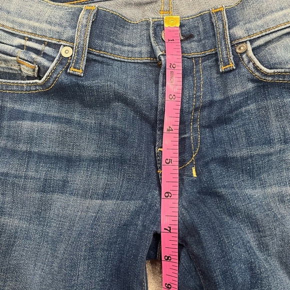 [W27]7 for All Mankind Crop Dojo Women's Low Rise Blue Jeans - Picture 6 of 10
